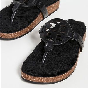NWT | Tory Burch Miller Cloud Shearling Sandals